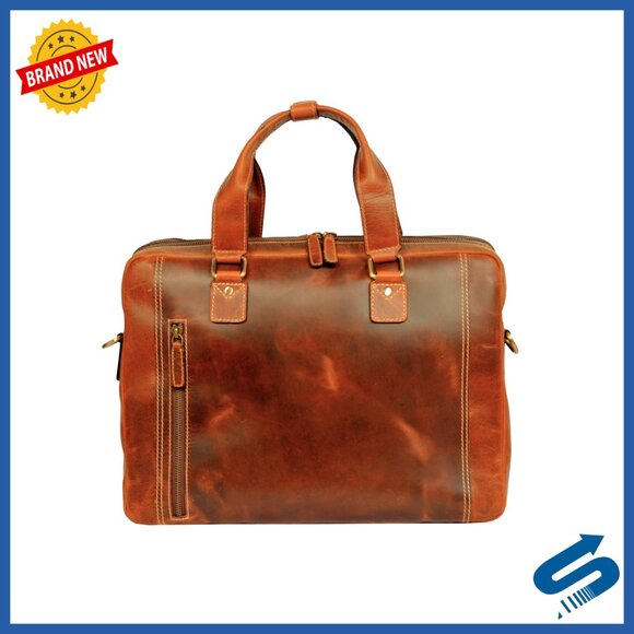 Other - Full Grain Leather Messenger Bag Laptop Briefcase Satchel Twin Compartment